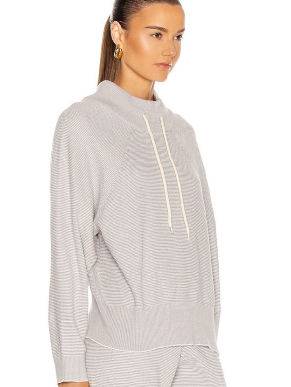 Aritzia Varley Light Grey Turtleneck Sweatshirt